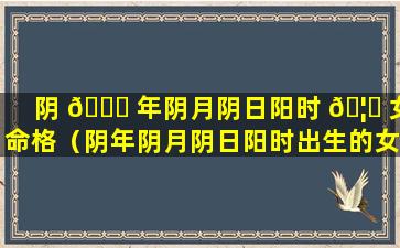 阴 🐛 年阴月阴日阳时 🦉 女命格（阴年阴月阴日阳时出生的女孩应注意什么）